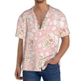 thumbnail image 3 of Wukai Easter Bunny Men's Casual Short-Sleeve Button Down Shirt - Lightweight Summer Dress Shirt for Daily Wear-3X-Large, 3 of 7