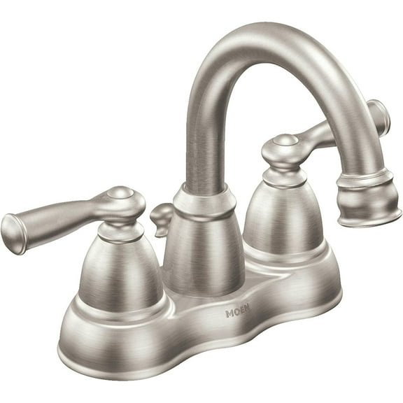 Moen Lavatory Faucet Low Lead Two Handle H Arc Spout Banbury 1.5 Gpm 4 Centers B. Nickel
