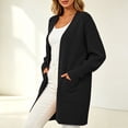 thumbnail image 6 of BUIGTTKLOP Cardigan Sweaters for Women Long Sleeve Hooded Knit Open Front Jacket Casual Fall Coat with Pockets, 6 of 8