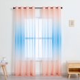 thumbnail image 2 of 2 Panels Sheer Grommet Window Curtain Panels for Bedroom & Living Room Decoration - 39" W x 98" L, Orange-Blue-Orange, 2 of 7