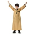 thumbnail image 2 of ANINEO Kids Thobe for Boys Arab Tobes Long Sleeve Kaftan Embroidered Robe with Pockets Arabic Abaya Clothes, 2 of 7