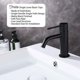 thumbnail image 3 of Grifo de baño de un solo orificio negro, grifo de lavabo monomando de latón con manguera de suministro de agua, grifo de lavabo negro, 3 of 5