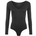 thumbnail image 2 of Black and Friday Deals under 5.00 LYXSSBYX Clearance Long Sleeve Shirts for Women's Autumn and Winter Fashion Solid Knitting V-Neck Pullover Shirt Tops Bodysuit, 2 of 5