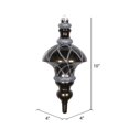 thumbnail image 2 of Vickerman MT198787D 10 in. Pewter Candy Glitter Net Top Finial Ornament, 2 of 2