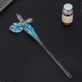 thumbnail image 3 of Retro Crystal Flower Glass Dip Pen Signature Ink Pen Fountain Pen with Ink Penholder Light Blue, 3 of 5