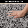 thumbnail image 3 of Alfombra de baño Alfombra de baño Alfombras de baño para baño Alfombras de baño antideslizantes Alfombra de chenilla extra gruesa 17 "x 24" Absorbente Suave Shaggy Lavable Secado rápido Alfombras de felpa para bañeras - NavyGrey20 "x 32", 3 of 5
