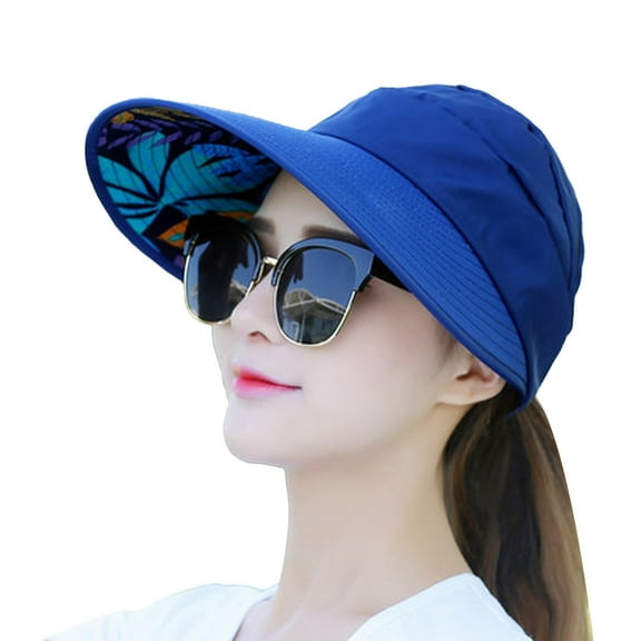 Womens Wide Brim Sun Hat UPF 50 Foldable Packable Beach Floppy Visor Adjustable for Hiking Camping Gardening Summer Travel Sun Protection