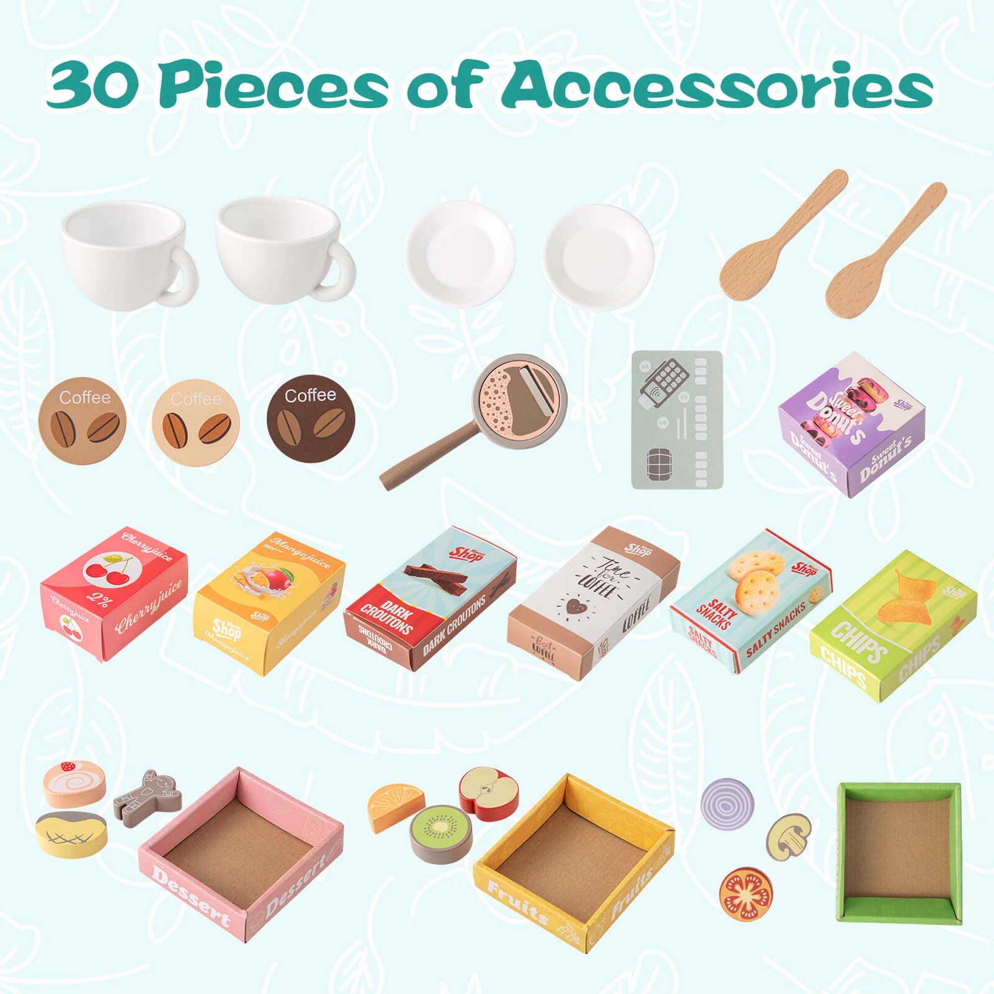Costway Kids Grocery Store Playset with Vending Machine Checkout Counter Coffee Maker