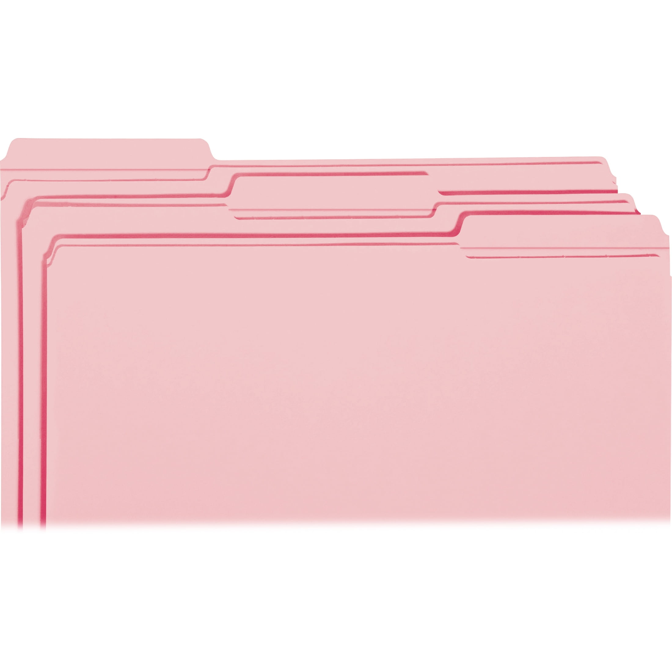Smead 17634 File Folders, 1/3 Cut, Reinforced Top Tab, Legal, Pink,100/Box