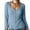 Blue_#01, variant on Women's Notch Square Neck Button Front Top Long Sleeve Fitted Textured Blouses Lightweight Causal Shirts,Purple L