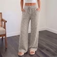 thumbnail image 2 of SUNBS Women's Pants Stretch Knit Wide Leg High Waist Drawstring Lounge Sweatpants with Pockets, 2 of 9