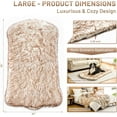 thumbnail image 7 of Faux Fur Memory Foam Fluffy Dog Bed, Luxury Pup Rug Waterproof Dog Blanket, Removable Washable Fluffy Plush Cover, Anti Slip Base, Modern (Large, White with Brown Tips), 7 of 7