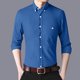 thumbnail image 4 of pstuiky Camisas suaves de manga larga para hombre, Camisa informal de manga larga con solapa y botones en color liso para hombre, estilo ejecutivo. camisetas de hombre xl, 4 of 6