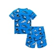 thumbnail image 3 of QEFJNO 2-8Y Kids Boys Cotton Pajamas Set 2PCS Short Sleeve Top and Shorts for Toddler Boys Shark Pjs Summer, 3 of 9