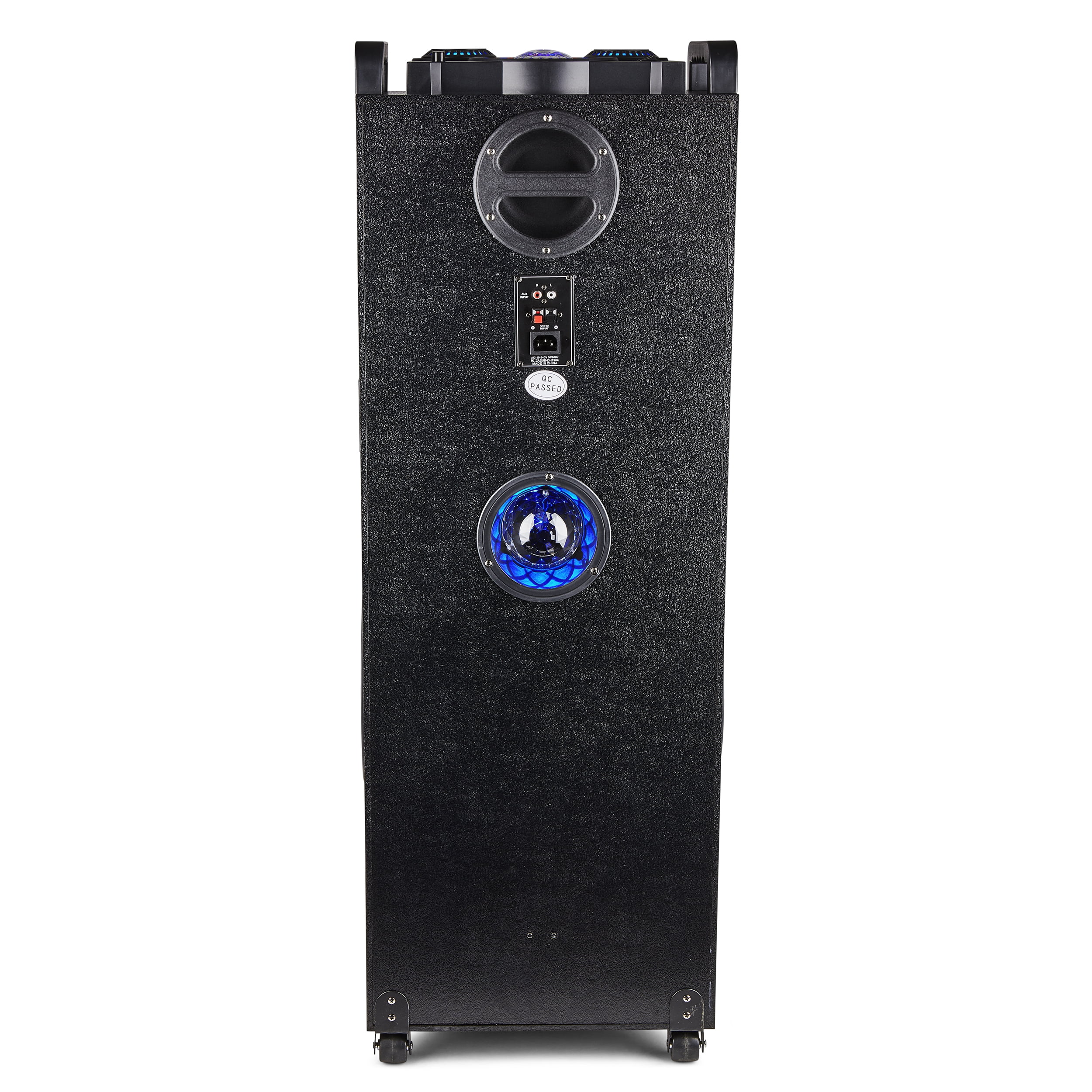 Pre-Owned QFX PBX-1215 Dual 12" Floorstanding Bluetooth Speaker with Party Lights, Includes Microphone, Black