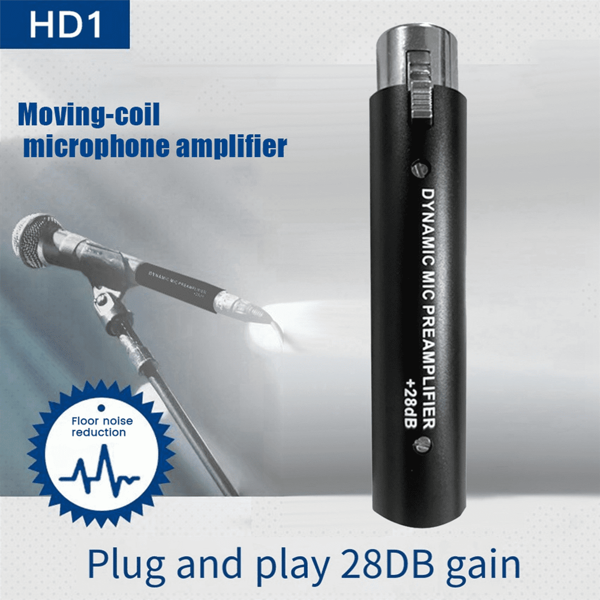 3X Microphone Preamplifier for DM1 Dynamic 28DB Gain Mic Amplifier for Dynamic and Passive Ribbon Microphones
