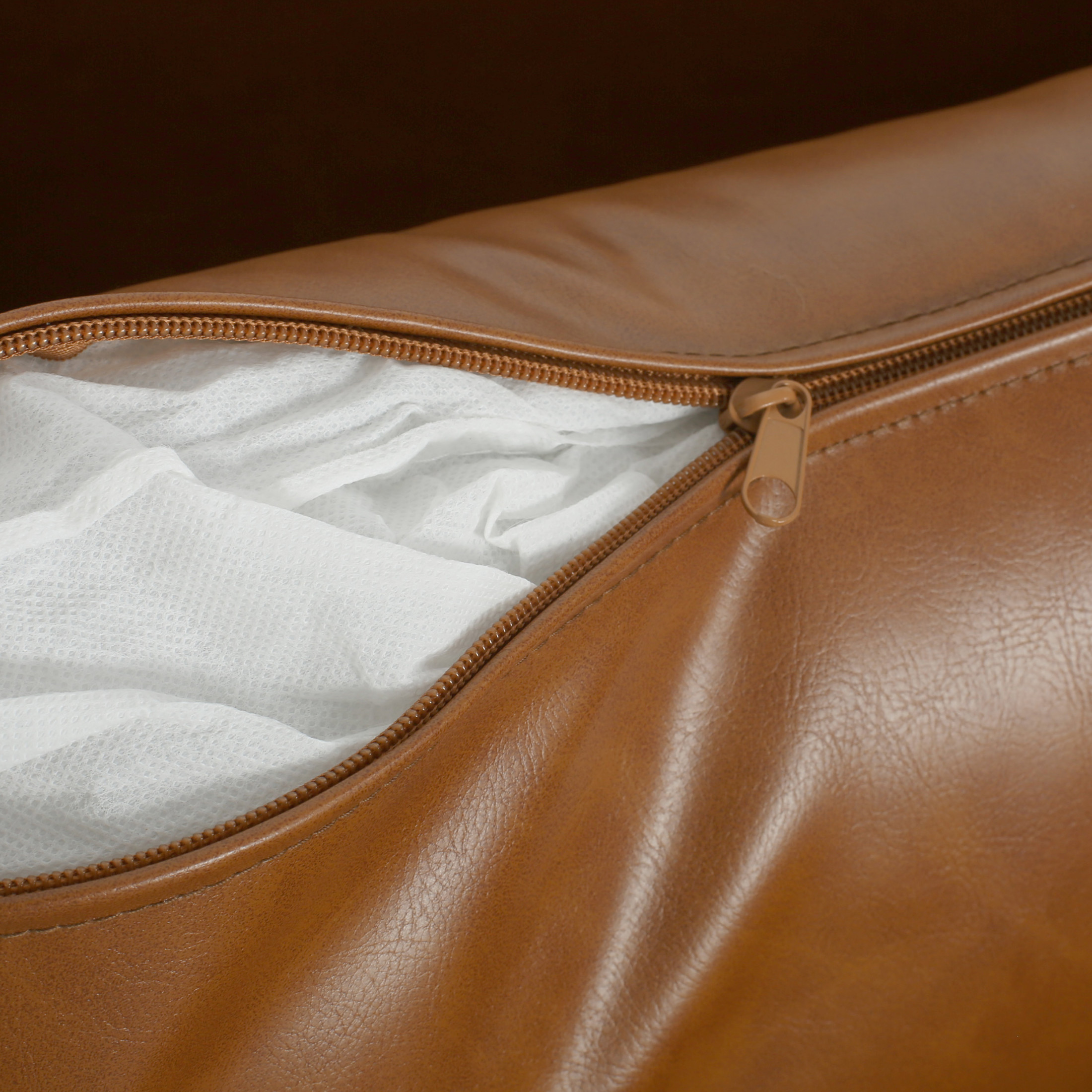 Noble House Cozy Seating Faux Leather Lounge Chair Vintage Chair with Steel Leg for Living Room, Brown