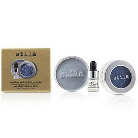 Stila 234944 Magnificent Metals Foil Finish Eye Shadow with Mini Stay All Day Liquid Eye Primer - Metallic Cobalt - 2 Piece