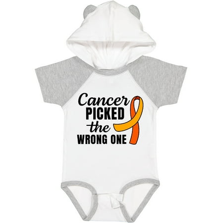 

Inktastic Leukemia Awareness Cancer Picked the Wrong One Orange Ribbon Boys or Girls Baby Bodysuit