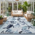 thumbnail image 2 of Area Rugs 3'x5', Blue Turtle Coastal Carpet Runner Indoor Outdoor Rugs Home Decor Aesthetic, Nautical Summer Beach Starfish Coral Non Slip Mats Washable Accent Rug for Living Room Bedroom, 2 of 8