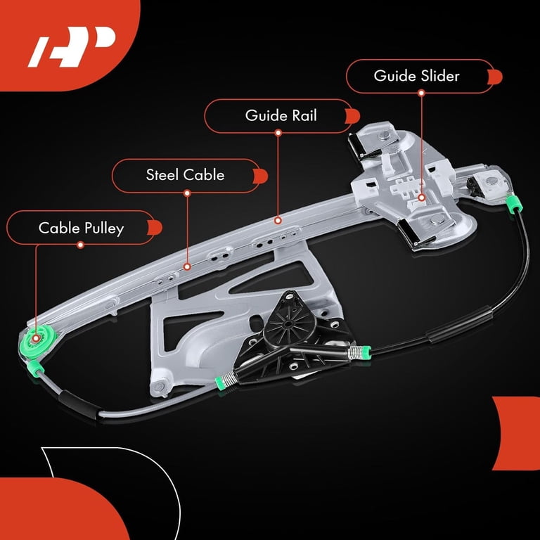 YHTAUTO Rear Passenger Side Power Window Regulator Without