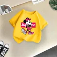 thumbnail image 4 of Camiseta de algodón de verano para niños de la marca Disney, linda y divertida camiseta de dibujos animados de Minnie para niño y niña, ropa informal de moda urbana para niños, 4 of 5