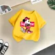 thumbnail image 4 of Camiseta de algodón de verano para niños de la marca Disney, linda y divertida camiseta de dibujos animados de Minnie para niño y niña, ropa informal de moda urbana para niños, 4 of 5