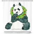 thumbnail image 1 of Shower Curtains 70" x 84" from DiaNoche Designs by Marley Ungaro - Christmas Wreath Panda, 1 of 1