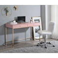 thumbnail image 6 of Ottey Writing Desk in Pink High Gloss & Gold Finish, 6 of 7