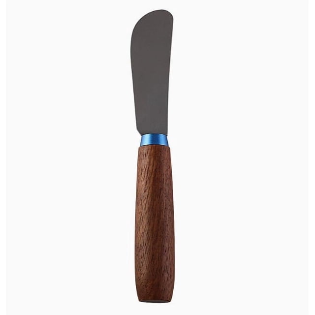 Cuchillo for queso con mango de madera floral | Cubiertos occidentales | Raspador de mantequilla | Juego de cubiertos profesional Juego de cuchillos for queso de aleación de titanio de alta gama |