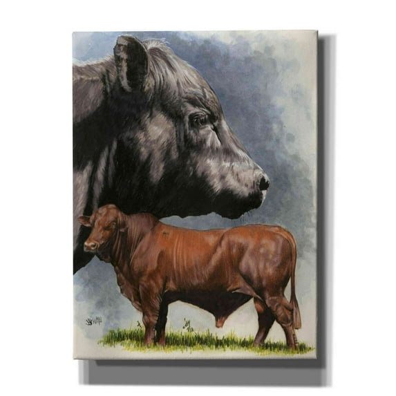Epic Graffiti 'Angus Cattle' by Barbara Keith, Canvas Wall Art, 12"x16"