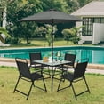 Patiojoy 6Piece Outdoor Dining Set, Foldable Garden Table & Chairs