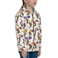 thumbnail image 5 of Xecao Tulips Flowers Pattern Zip Up Hoodies for Boys Girls, Sweatshirt with Pockets-Medium, 5 of 6