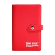 yuksok PU Leather Notebook Binder Refillable Loose Leaf Budgets Binder for Work Travel Red