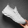 thumbnail image 3 of gvdentm Men's Sneakers Men Solid Color Mesh Lace Up Casual Shoes Comfortable Breathable Soft Sole, 3 of 5