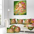 thumbnail image 3 of Designart Fairy Woman with Colorful Flowers - Floral Throw Pillow - 18x18, 3 of 5