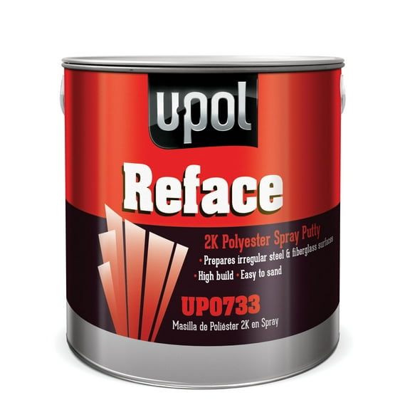 U Pol Products REFACE UP0733 2K Polyester Spray Putty, 2.5 L Tin, White