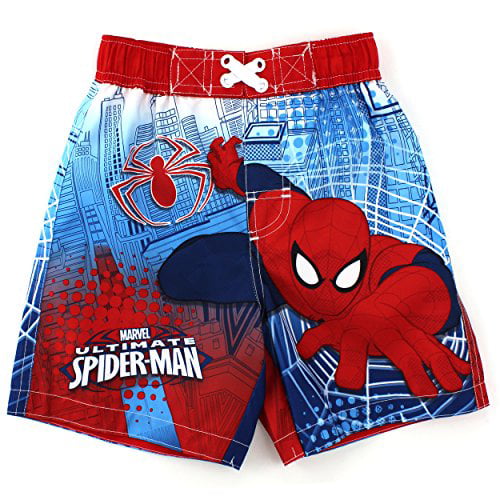 Marvel SpiderMan Boys Swimwear (2T, Red Ultimate Trunks