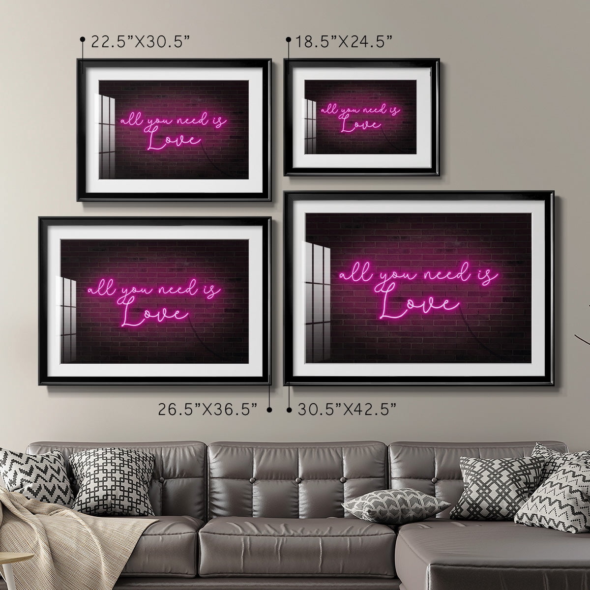 Neon Love I Premium Framed Print - Ready to Hang