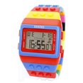 thumbnail image 4 of CE145 Colorful Building Blocks DIY Digital Electronic Student Watch Leisure Sport Fashion Multifunctional Children's Watch color9, 4 of 5