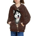 thumbnail image 3 of Xoenoiee Kids Hoodies Hooded Sweatshirt Long Sleeve Hoodies Pullover Athleticwear with Kangaroo Pocket for Age 6-16 Years, Vintage Husky Dog Paw Bone Print, S, 3 of 7