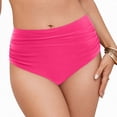 thumbnail image 4 of HCNTES Women's High Waisted Retro Bikini Bottoms Tummy Control Swimwear Full Coverage Hot Pink,S, 4 of 10