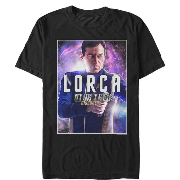 Men's Star Trek: Discovery Captain Gabriel Lorca Galaxy Portrait  Graphic Tee Black Large
