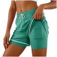 thumbnail image 6 of Mnuaqn Women's Plus Size Swim Shorts Quick Dry Beach Boardshorts Swimwear Bottom Trunks with Pockets 2026 (Green, S), 6 of 9