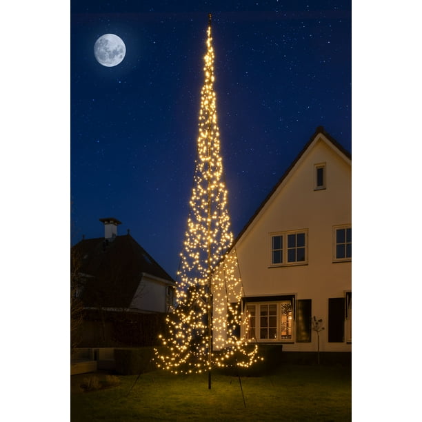 Fairybell Flagpole LED Christmas Tree (25ft 1000 LEDs, Warm White