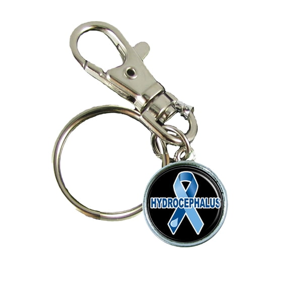 Hydrocephalus Awareness Keychain Support Silver Plated Jewelry Key Chain