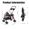 thumbnail image 6 of 4 Wheels Dog Cat Stroller, Outdoor Travel Pet Folding Stroller, Dog Cat Cage Stroller with Cup Holder, Breathable and Visible Mesh for Small Dog, 6 of 9