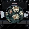 thumbnail image 1 of Blooming Peonies With Leaves Pattern Polyester Universal Spare Wheel Tire Cover Wheel Covers for Trailer RV SUV Truck Camper, 1 of 5