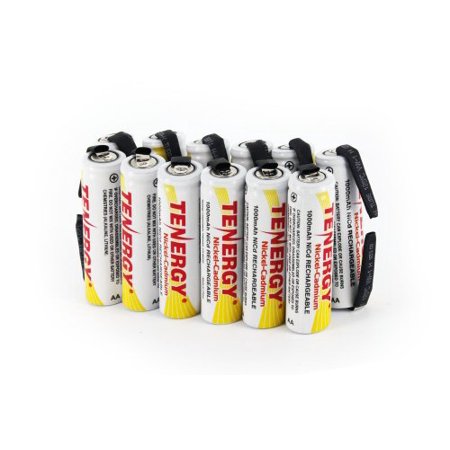 Tenergy Rechargeable AA NiCD Battery, 1000mAh High Capacity Batteries