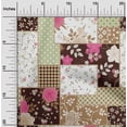 thumbnail image 2 of oneOone Polyester Spandex Brown Fabric Asian Floral Mix Patch Sewing Craft Projects Fabric Prints By Yard 56 Inch Wide, 2 of 4